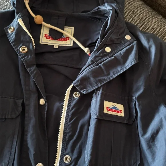 Penfield Navy Hooded Raincoat - Picture 2 of 5